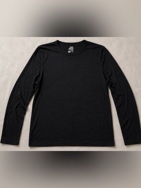 True North 100% Merino Wool Black Long Sleeve Base Layer Shirt Men’s XL​